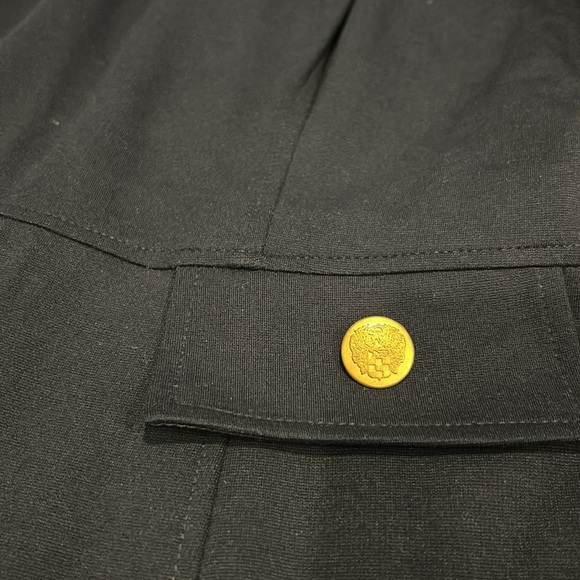 Vince Camuto Navy Blue Faux Pocket Dress Cute Sleeves and Gold Button Detail - Picture 2 of 6